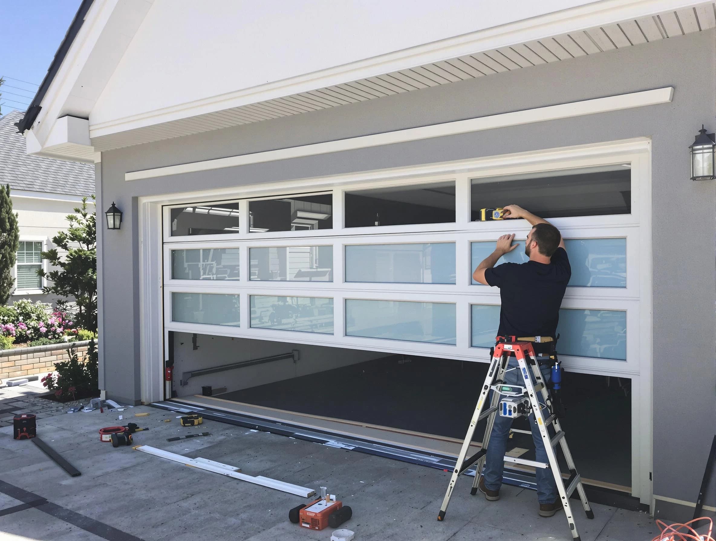 Bergenfield Garage Door Repair team performing garage door replacement in Bergenfield
