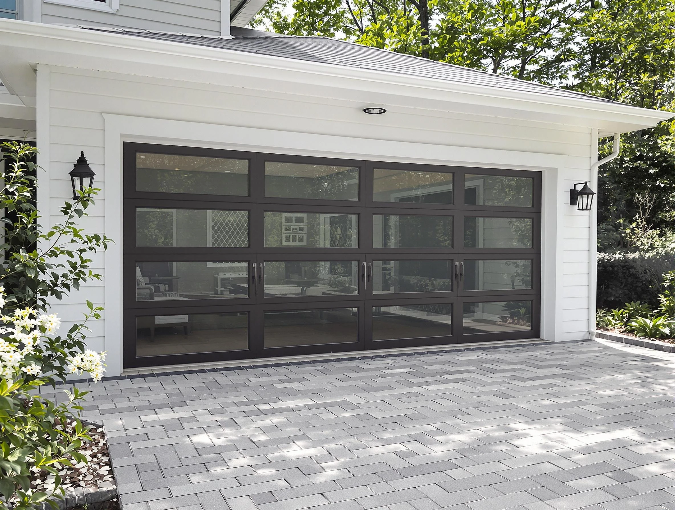 Bergenfield Garage Door Repair design specialist presenting custom garage door options to Bergenfield homeowner